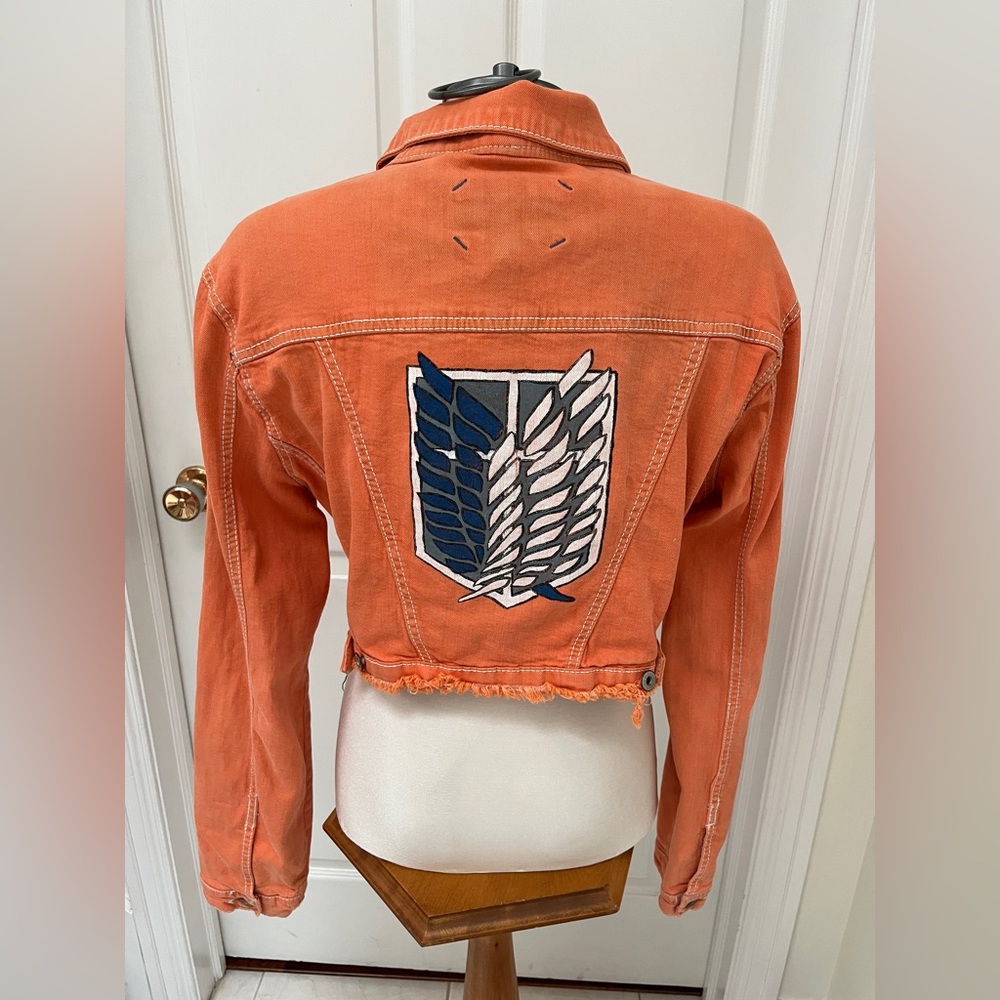 Rue21 Vibrant Orange Cropped Jean Jacket